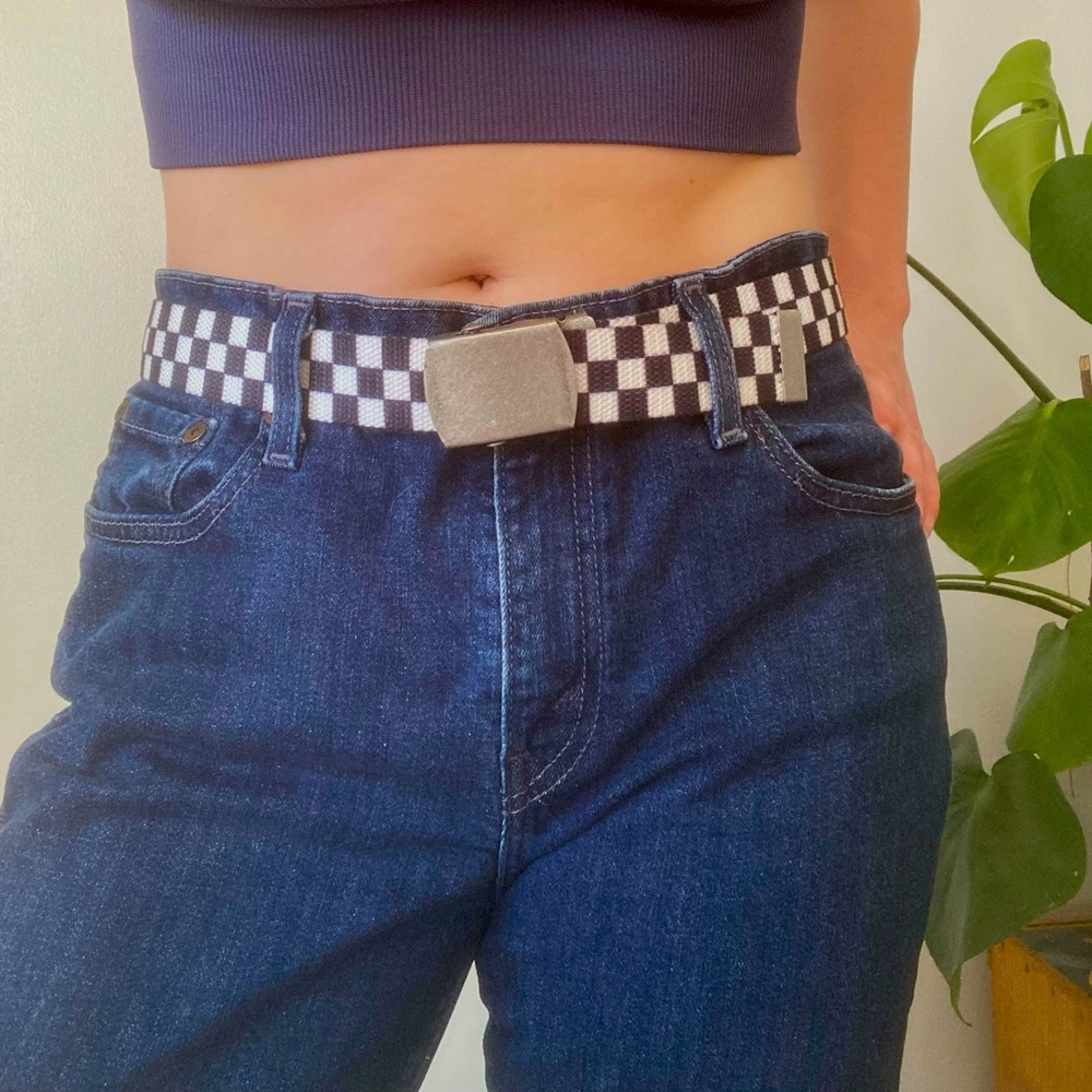 Brandy Melville black and white checkered belt